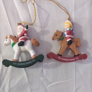 Vintage Christmas Rocking Horse Ornaments *BINK